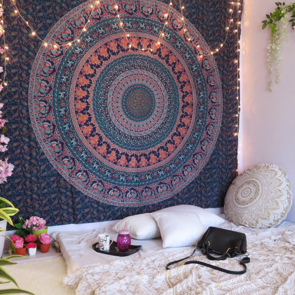 Blue Hippie Boho Tapestries for Bohemian Dorm